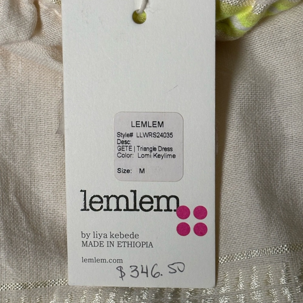 LEMLEM Gete hand spun woven halter maxi sun/cover Dress in lomi keylime - Picture 4 of 16